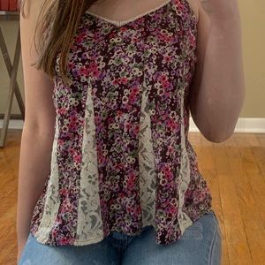 American Eagle Purple and Lace tank top